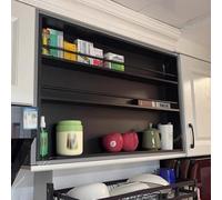 Organizador de acero inoxidable para despensa con barandilla, solución de almacenamiento empotrada para el hogar y el hotel, no necesita azulejos, 60 x 90 x 10 cm, ideal para salas de exposiciones