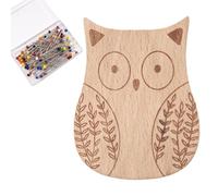 Organizador de agujas - Soporte magnético para alfileres, bonito diseño de gato, cuerpo de madera de haya natural, construcción de imán fuerte, estación de bordado de costura, clip de papel, gestión