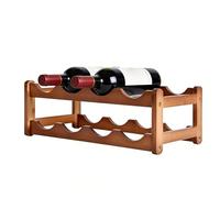 Organizador de ahorro de espacio, estante de vino de madera para adultos | Madera con diseño de encimera de 2 niveles, acento compacto de almacenamiento para el hogar, entusiastas de bodas, familiares