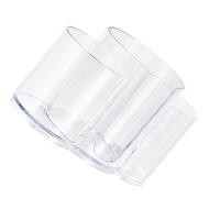 Organizador de algodón cosmético de tres compartimentos, caja de almacenamiento de escritorio con diseños transparentes para herramientas de maquillaje y cuidado de la piel, caja dispensadora de