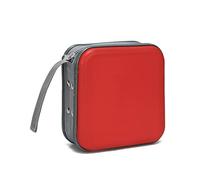 Organizador de almacenamiento de 48 capacidades para CD/DVD, organizador de carpetas, organizador de plástico, duro, CD/DVD, cartera, libro para coche, hogar, oficina, viajes (rojo)