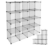 Organizador de almacenamiento de alambre, estantería de rejilla de metal, estantería modular, estantería apilable para oficina en casa y armario multifuncional