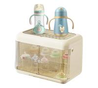 Organizador de almacenamiento de biberones - PP en espesas 43.6x27x30.5 cm | Contenedor de caja de cubiertos de lactancia con diseño plegable a prueba de polvo de drenaje - Baby boott Secy Rack | Coci