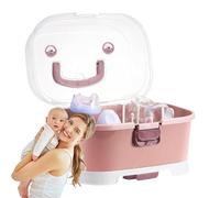 Organizador de almacenamiento de botellas - Contenedor a prueba de polvo, bandeja modular extraíble, soporte apto para lavavajillas, ahorro de espacio compacto | Cocina cuarto de bebé, gabinete