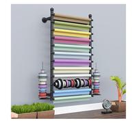 Organizador de almacenamiento de cinta, Estante de soporte de cinta negra for pared comercial, dispensador de papel artesanal multifunción grande for envolver flores/regalos(39.3X7.8X47.2in)