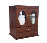 Organizador de almacenamiento de cosméticos Gabinete organizador de maquillaje de madera con cajones, caja organizadora de maquillaje grande for joyas y cosméticos con tapa a prueba de polvo y espejo,
