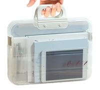 Organizador de almacenamiento de documento - Folder impermeable grande con mango para filar, escuela, escuela, oficina, colegio, hogar, viajes, uso empresarial, portátil y duradero