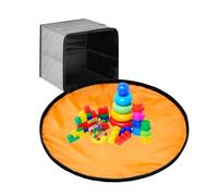 Organizador de Almacenamiento de Juguetes - Contenedor De Tela Oxford Con Tapete De Juego,Estuche Organizador Infantil de Tela Oxford,para Bloques Construcción, Muñecas, Niños, Interior, Hogar, Sala J