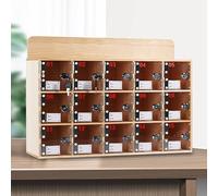 Organizador de almacenamiento de madera para teléfonos, llaves y cerraduras, perfecto para aulas y oficinas (12 compartimentos), accesorio de escritorio duradero, elegante y funcional
