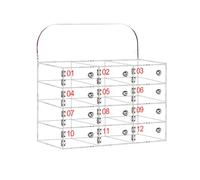 Organizador de almacenamiento de pared acrílico transparente con cerradura de llave para teléfonos móviles, 5 ranuras para aula, oficina, escuela, soporte seguro para teléfono, 12 compartimentos