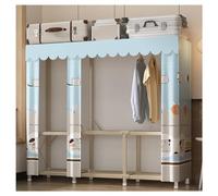 Organizador de almacenamiento de ropa de tela, armario portátil grande con 5 compartimentos, armario moderno, marco de metal para dormitorio, opción de ropa colgante