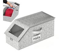 Organizador De Almacenamiento De Sombreros,Estuche apilable con tapa de ventana transparente,Organizadora De Sombreros | Para Hogar Dormitorio Residencia Universitaria Armario Gabinete Estante Garaje