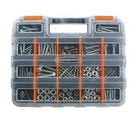 Organizador de almacenamiento de tornillos, doble cara con separadores extraíbles, de almacenamiento de tornillos de tuerca, cuentas, joyas, aparejos de pesca, garaje, oficina, hogar, taller