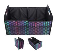 Organizador de almacenamiento para cajuela, soporte plegable para almacenamiento de comestibles, organizador de carga de coche con patrón de pata de perro, para pesca en la playa, viajes, compras de