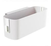 Organizador de almacenamiento para mesita de noche con ganchos, organizador colgante de gran capacidad para cama, dormitorio o litera, se adapta a libros, electrónica, aperitivos, blanco (blanco)