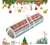 Organizador De Almacenamiento Para Papel De Regalo | Almacenamiento con Cremallera,Organizador Transparente Con Asa Para Exposición En Fiestas Navideñas Hogar Reuniones Familiares
