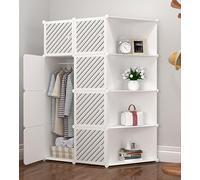 Organizador de almacenamiento portátil para dormitorio, entrada, zapatero, estante plegable con diseño modular de plástico, ideal para ropa, zapatos, juguetes, color blanco