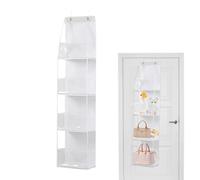 Organizador de almacenamiento sobre la puerta: soporte para bolsos montado en la pared, de almacenamiento colgante multicapa, organizador de ganchos de metal, detrás de la puerta para habitación