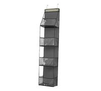 Organizador de almacenamiento sobre puerta - Montaje en pared detrás del , de bolsillo con gancho de metal | habitación de los niños, despensa, dormitorio, armario, solución de ahorro de