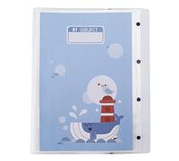 Organizador de archivos A3, bolsa de almacenamiento de papel con imagen de dibujos animados, impermeable, de gran capacidad, con 30 páginas para estudiantes, personal de oficina (Azul ateniense)