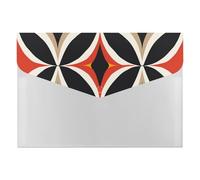 Organizador de archivos con múltiples bolsillos con diseño de hojas rojas y negras, carpeta de acordeón expandible para almacenamiento portátil de documentos