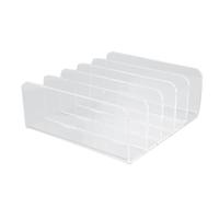Organizador de archivos de escritorio Acrílico transparente 5 compartimentos Clasificador de documentos de oficina Carpeta de cartas multifunción Soporte para estante para