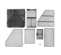 Organizador de archivos de escritorio de malla de hierro con 2 secciones verticales, estantes horizontales de 3 niveles, diseño desmontable, cajón integrado y portalápices para