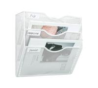 Organizador de archivos de pared - Estantería metálica de 3 niveles de 32,5 x 30 x 10,5 cm, de almacenamiento de bandeja, divisor clasificador | Estantería organizadora de pared para oficina |