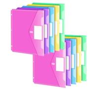 Organizador de archivos expandible de 5/10 piezas con ventana de etiqueta transparente con 3 agujeros perforados para documentos, oficina, organización de viaje, organizador de documentos