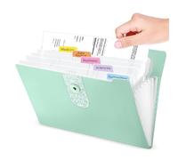 Organizador de archivos expandible mejorado con 8 12 bolsillos, carpetas de archivos de acordeón con etiquetas, organizador portátil de recibos de facturas de papel, suministros de oficina para el