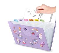 Organizador de archivos expandible mejorado con 8 12 bolsillos, carpetas de archivos de acordeón con etiquetas, organizador portátil de recibos de facturas de papel, suministros de oficina para el