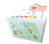 Organizador de archivos expandible mejorado con 8 12 bolsillos, carpetas de archivos de acordeón con etiquetas, organizador portátil de recibos de facturas de papel, suministros de oficina para el