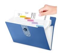 Organizador de archivos expandible mejorado con 8 12 bolsillos, carpetas de archivos de acordeón con etiquetas, organizador portátil de recibos de facturas de papel, suministros de oficina para el