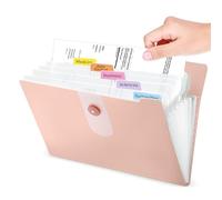 Organizador de archivos expandible mejorado con 8 12 bolsillos, carpetas de archivos de acordeón con etiquetas, organizador portátil de recibos de facturas de papel, suministros de oficina para el