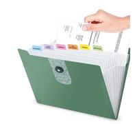 Organizador de archivos expandible mejorado con 8 12 bolsillos, carpetas de archivos de acordeón con etiquetas, organizador portátil de recibos de facturas de papel, suministros de oficina para el