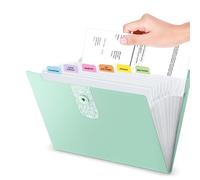 Organizador de archivos expandible mejorado con 8 12 bolsillos, carpetas de archivos de acordeón con etiquetas, organizador portátil de recibos de facturas de papel, suministros de oficina para el