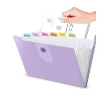 Organizador de archivos expandible mejorado con 8 12 bolsillos, carpetas de archivos de acordeón con etiquetas, organizador portátil de recibos de facturas de papel, suministros de oficina para el