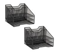 Organizador de archivos Mind Reader, juego de 2, organizador de escritorio, bandeja de papel, malla met lica para oficina, 31,7 cm de largo x 29,