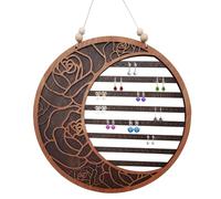 Organizador de aretes de madera - Almacenamiento decorativo de joyas colgantes de pared, soporte moderno de aretes | Mandeo de exhibición montada en la pared hexágono de luna, organizador de joy