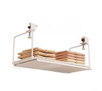 Organizador de armario colgante ajustable con marco de hierro para almacenamiento de armario, ahorro de espacio, rango de 39,5-70 cm (blanco)