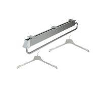 Organizador de armario con barra deslizante de 800 mm - Perchero extraíble de armario, gris metalizado, con asa delantera y guías con rodamientos de bolas, de acero y plástico