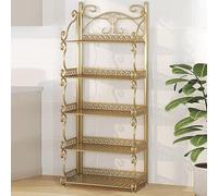 Organizador de armario de almacenamiento estrecho, estante de metal de 3/4/5 niveles, estantería portátil para oficina en casa, sin montaje, plegable, para dormitorio, sala de estar y oficina en casa