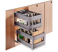Organizador de armario expandible de 2 niveles, estante y Der Sto, contenedor ajustable en varios tamaños, serie L, estante dividido de 3 niveles para cocina