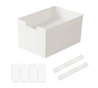 Organizador de armario extraíble, 30.5 x 20.5 x 15 cm Blanco, cajón telescópico con guía deslizante, caja de almacenamiento extraíble, cajón deslizante de plástico para armario, cocina, gabinete