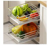 Organizador De Armario Extraíble De 2 Niveles con Bandeja Recogegotas Extraíble, Cesta Extraíble para Almacenar Frutas y Verduras, Estantes Extraíbles y Cajón para La Despensa De La Cocina