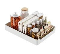 Organizador de armario extraíble, estante deslizante resistente con adhesivo para cocina, baño, debajo del fregadero, altura de 7/14 cm