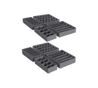 SONGMICS Juego de 4 Organizadores para Cajones de Ropa Interior, Divisores de Cajones, Plegables, para Sujetadores, Calcetines, Corbatas, Cajas de Tela para Armario, Gris RUS04GY