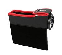 Organizador de Asiento de Coche, Caja de almacenamiento del sostenedor del bolso del bolsillo para las monedas del teléfono de cartera de bebidas,Negro Rojo 1,Asiento izquierdo