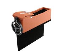 Organizador de Asiento de Coche, Caja de almacenamiento del sostenedor del bolso del bolsillo para las monedas del teléfono de cartera de bebidas,Naranja,Asiento izquierdo