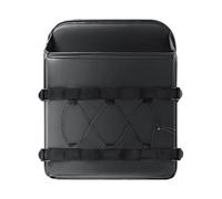 Organizador de asiento de maletero, bolsa de almacenamiento para respaldo, 16.14 x 13.18 pulgadas, bolsa de piel sintética con diseño de múltiples bolsillos con hebilla, soporte de carga para botella
